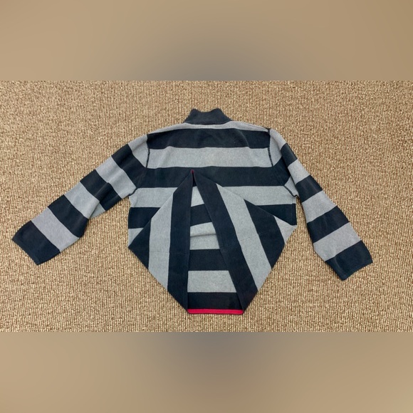 Men's XL 100% Cotton Horizontal Striped Evergreen 1/4 Zip Sweater - Picture 10 of 12